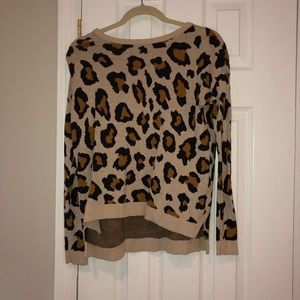 Leopard print long sleeve sweater